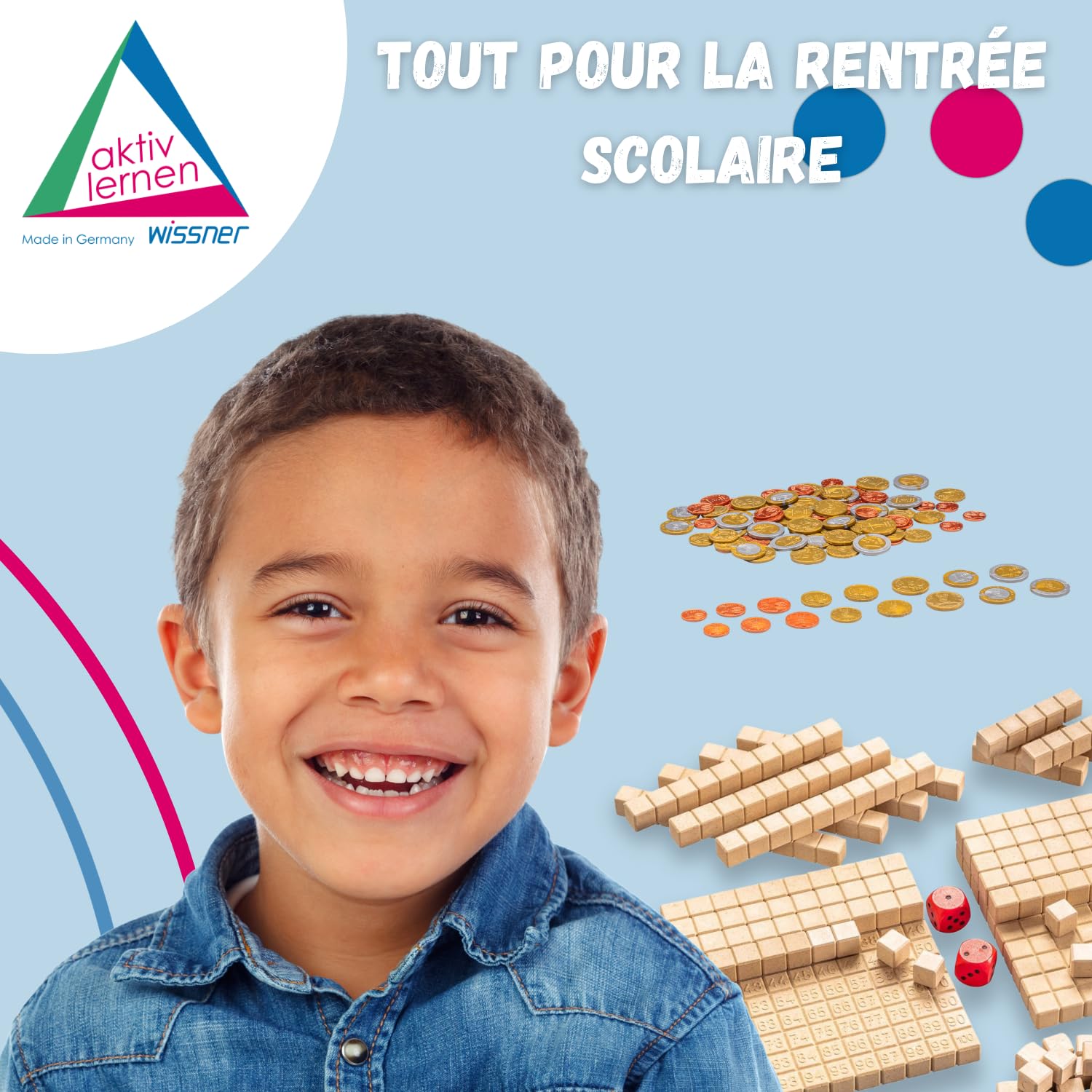 Wissner Lernspiele 80 pièces euros taille réelle pour classe