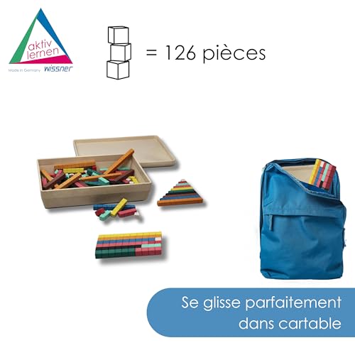 Wissner Zahlen & Rechnen réglettes Cuisenaire 126 pcs RE-Wood