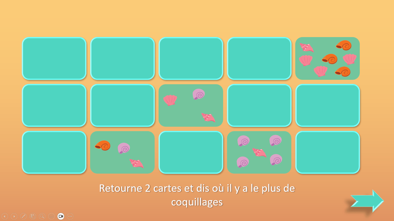 Créations orthophoniques Cognition Promenade comptée plage jeu dénombrement 2-10