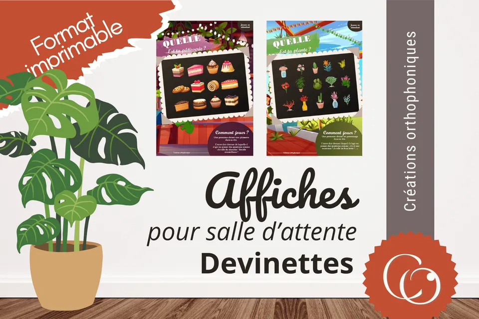 Créations orthophoniques Jouons en attendant affiche devinettes plantes pâtisseries PDF