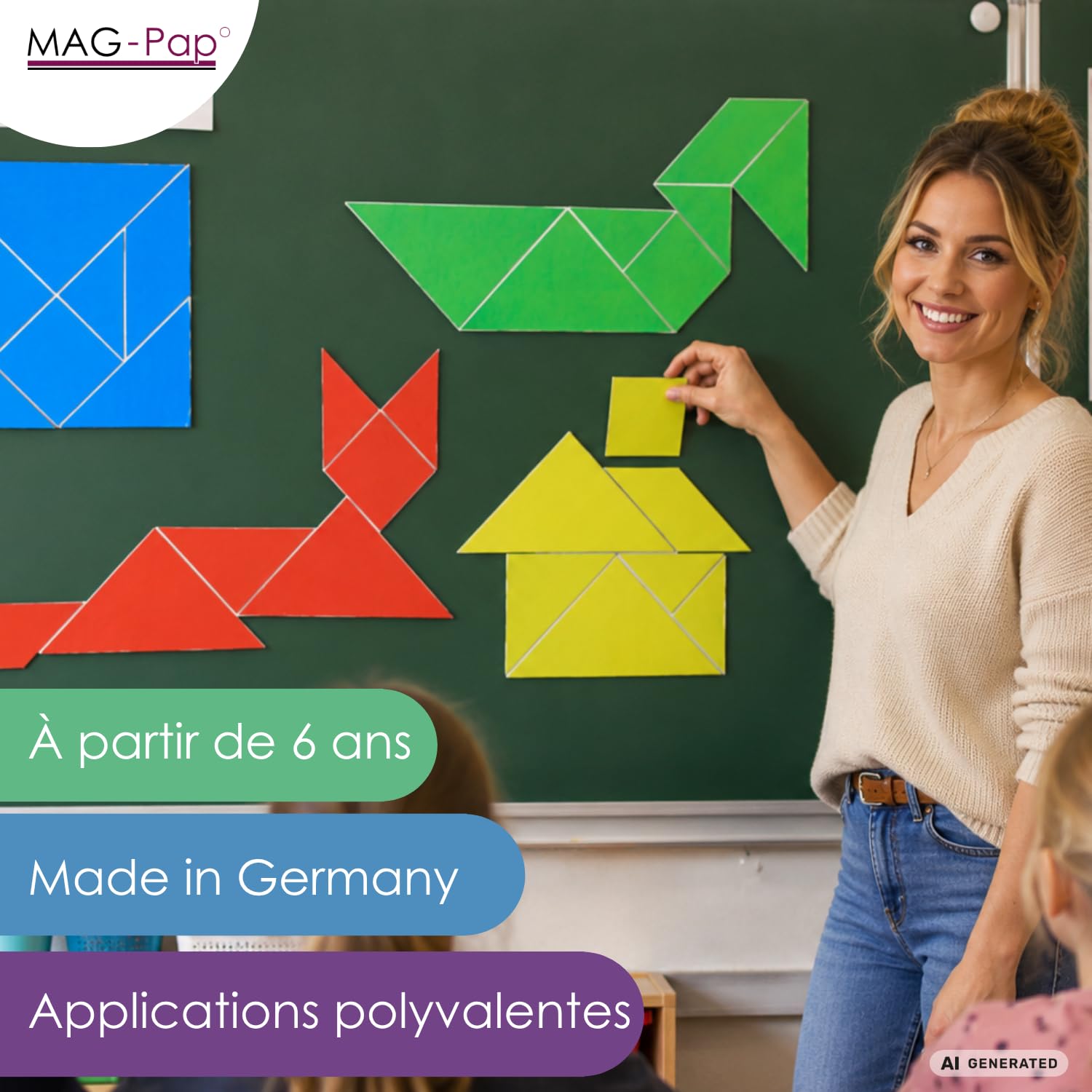 Wissner Raum & Form set 28 tangrams magnétiques géométrie