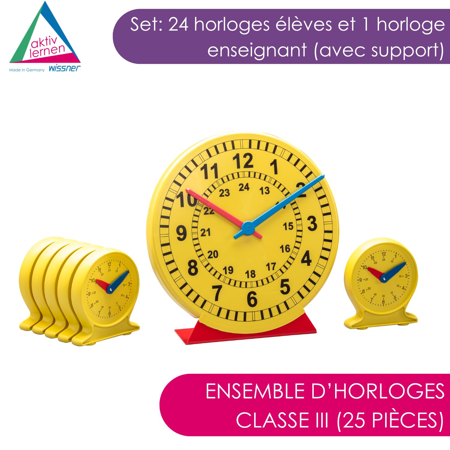 Wissner Größe & Messen Horloge Apprentissage Kit Classe 25 Pièces