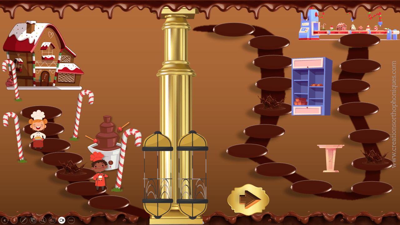 Créations orthophoniques La course au chocolat jeu de l'oie 6 épreuves