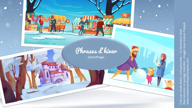 Créations orthophoniques Phrases d’hiver jeu lecture interactive hiver