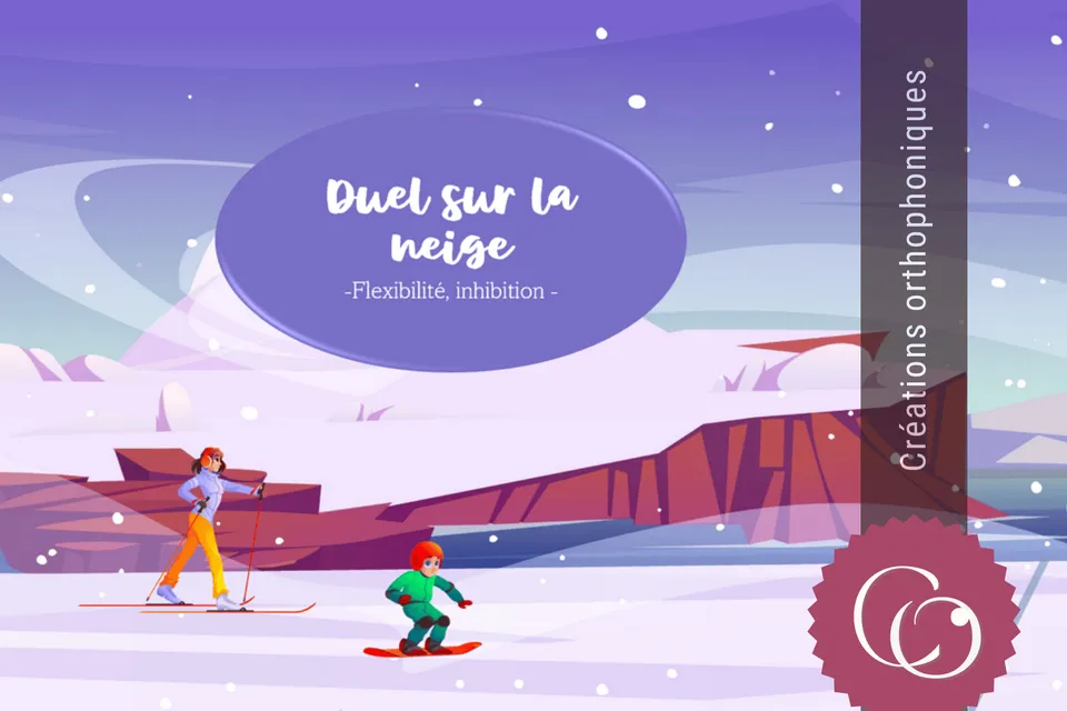 Créations orthophoniques attention Duel sur la neige jeu inhibition
