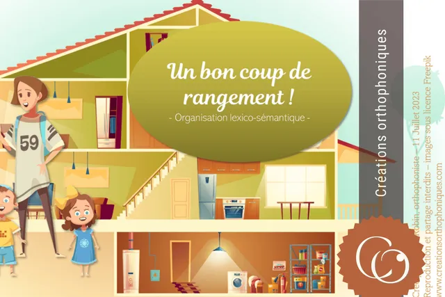 Créations orthophoniques Bon coup de rangement support PowerPoint vocabulaire