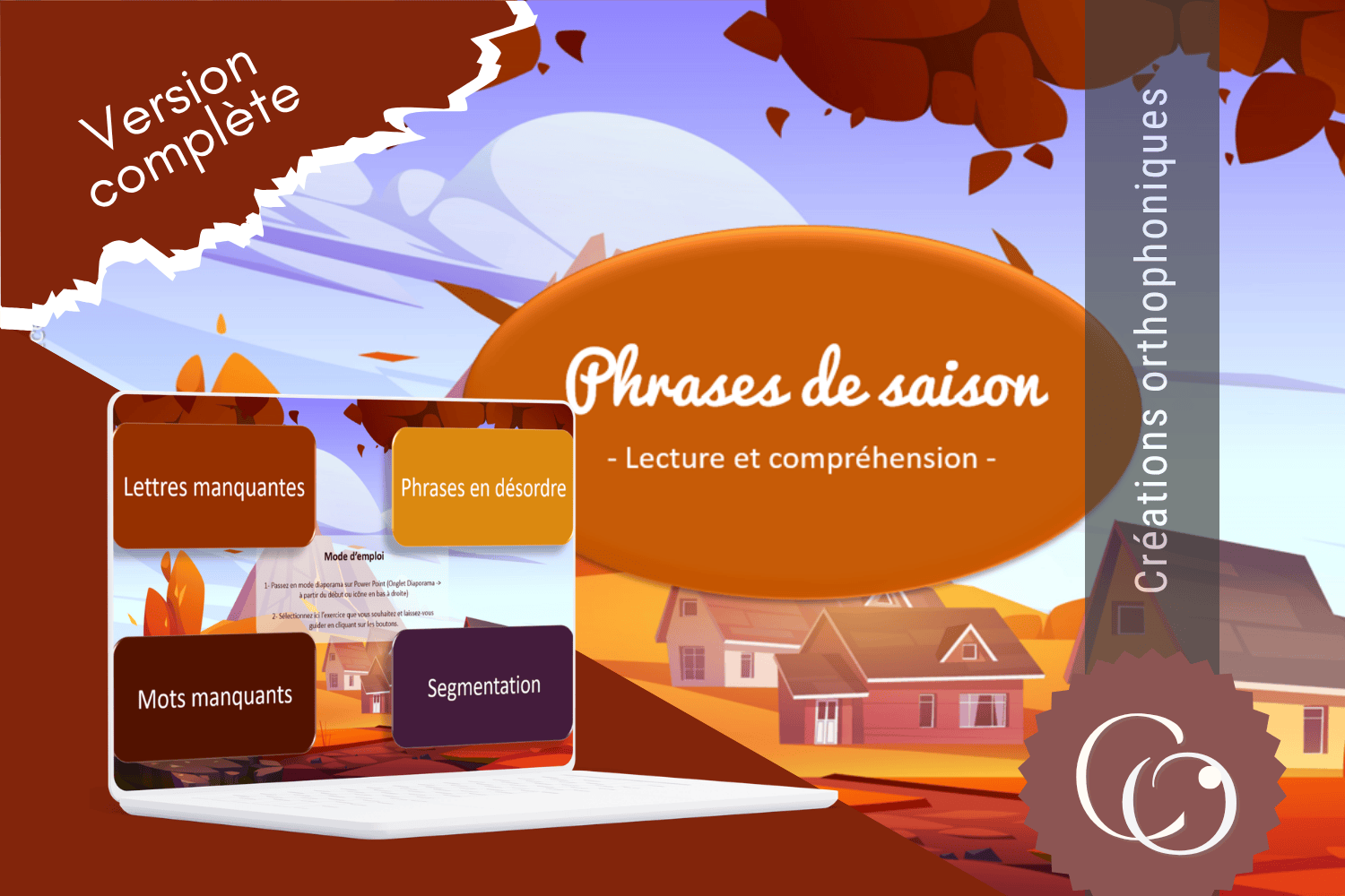 Créations orthophoniques Lecture Phrases de saison Automne complet
