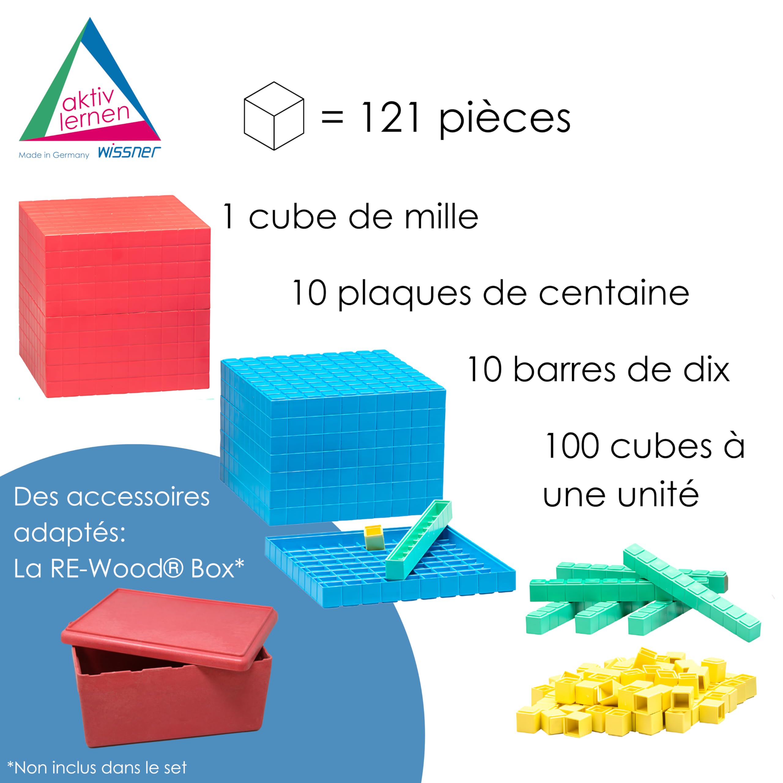 Wissner Zahlen & Rechnen set base 10 décimal 121 pièces