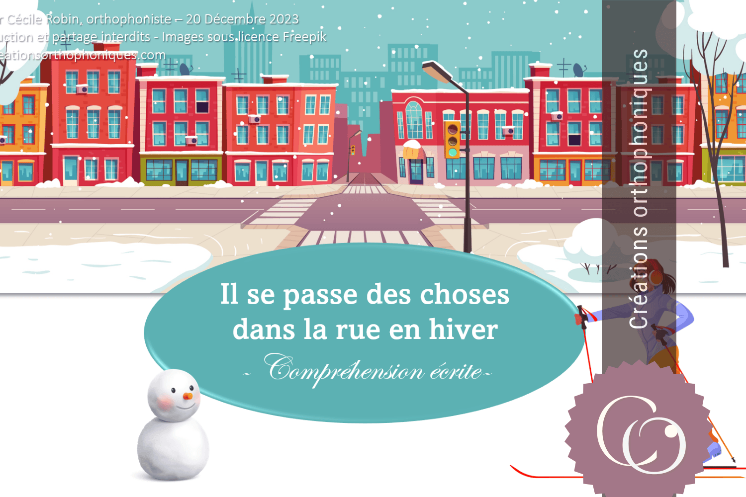 Créations orthophoniques Lecture Il se passe des choses rue hiver