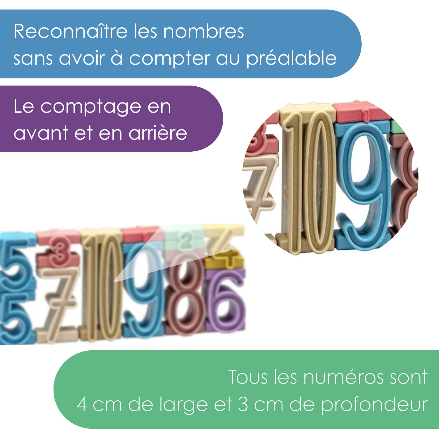 Wissner Montessori 34 chiffres à empiler RE-Wood coffret calcul