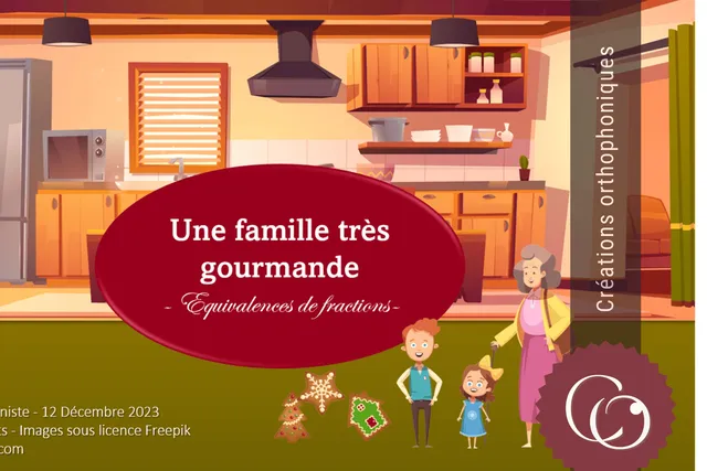 Créations orthophoniques Une famille très gourmande support fractions