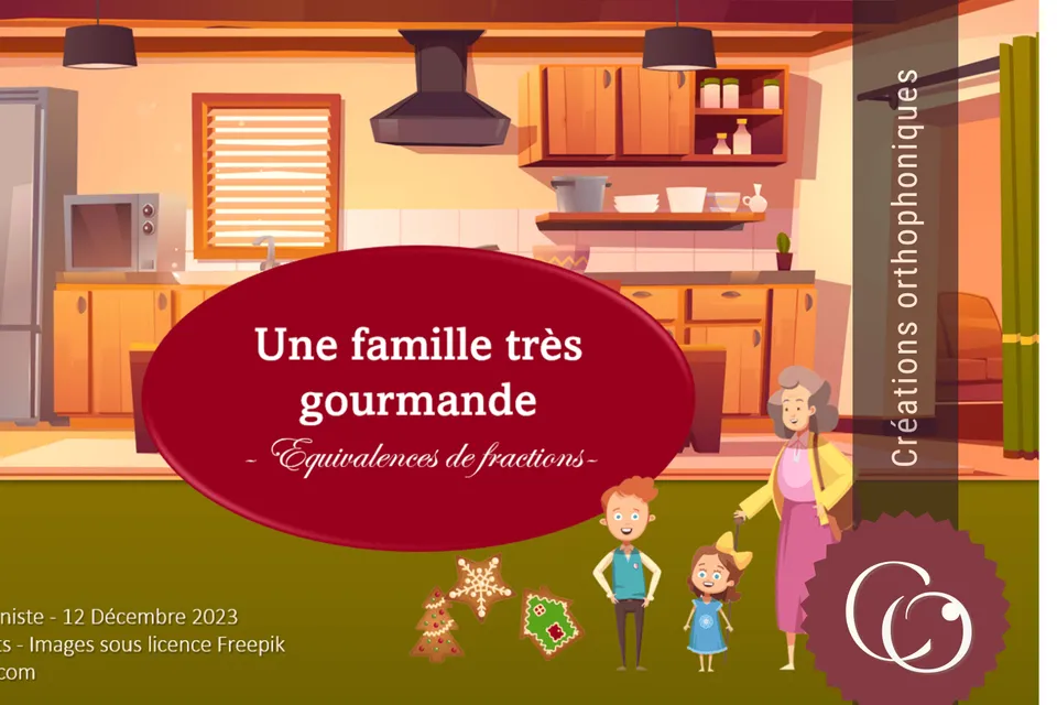 Créations orthophoniques Une famille très gourmande support fractions