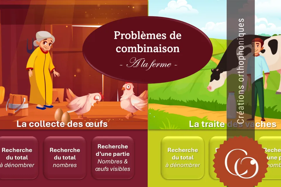 Créations orthophoniques Cognition Problèmes combinaison ferme additions