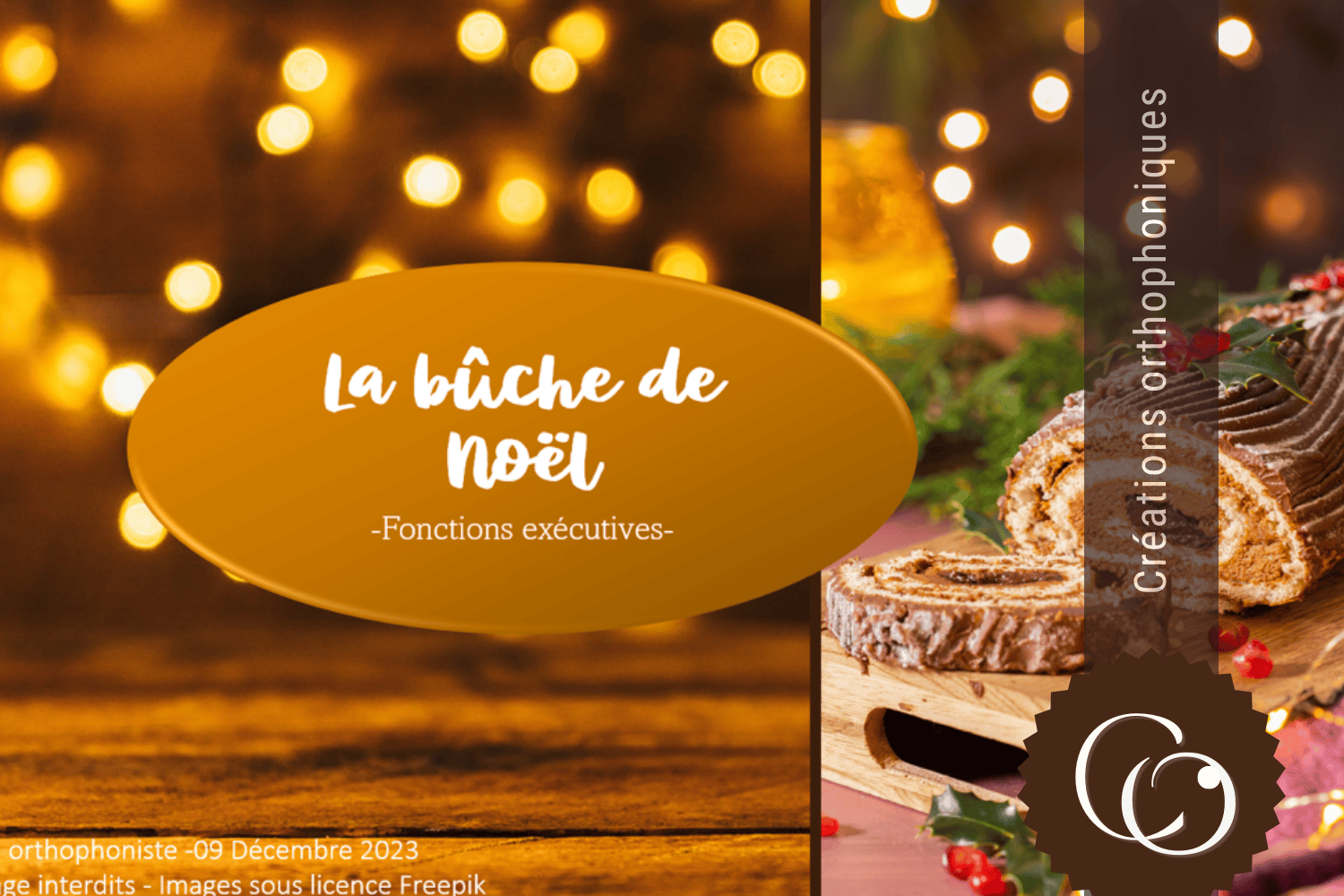 Créations orthophoniques Fonctions exécutives La bûche de Noël adulte