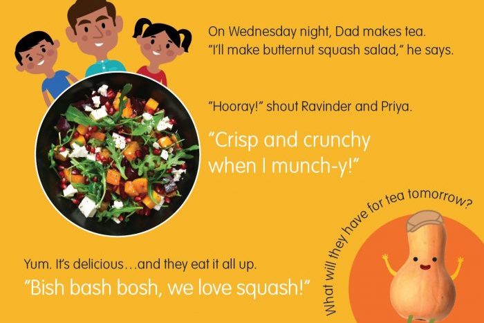 Purely Nutrition Story Books Bish Bash Bosh livre courge 3-5 ans