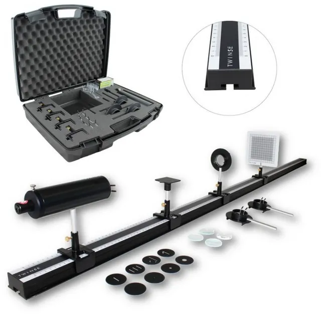 Educaduino Optique et ondes banc optique LYCEE rail 1950 mm valisette