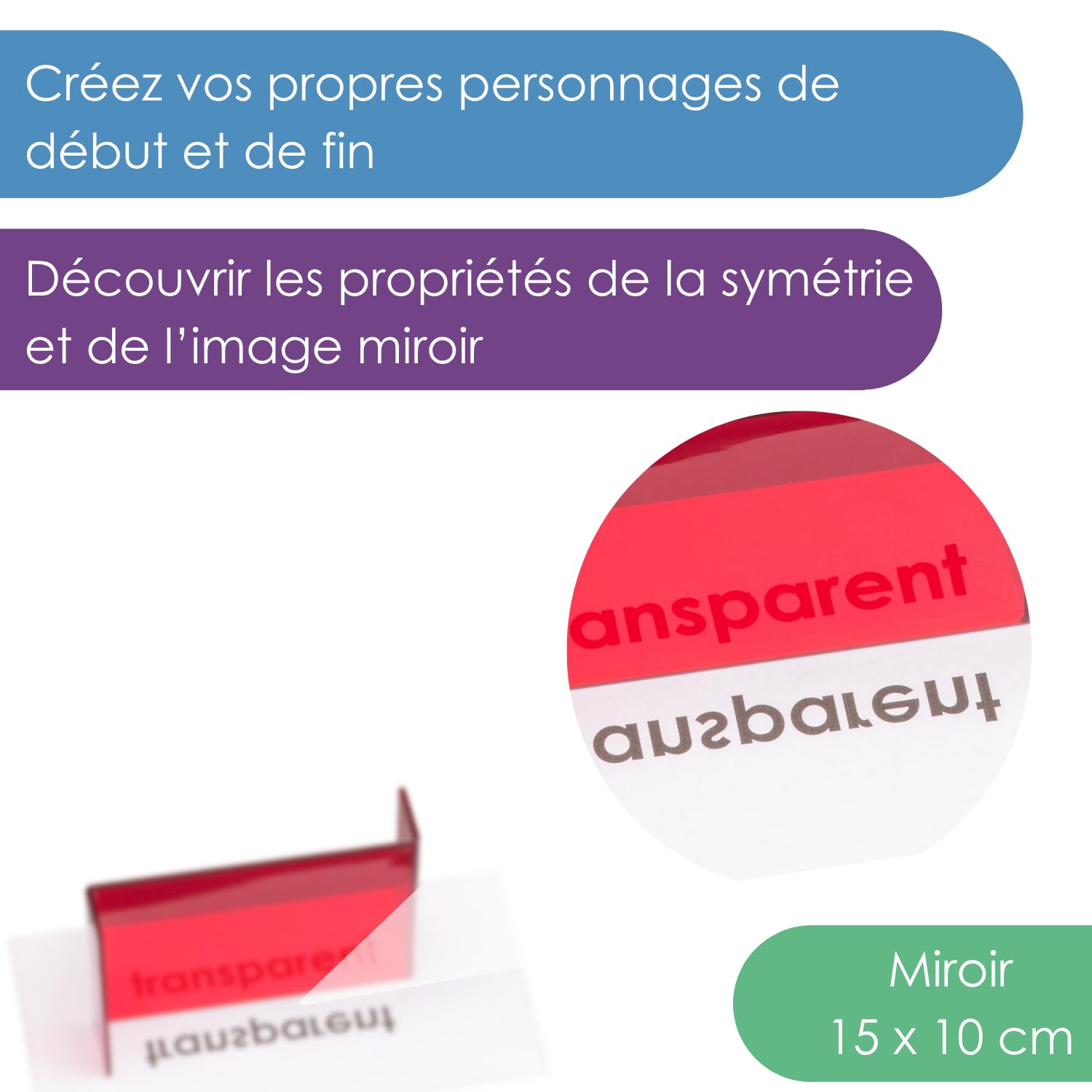 Wissner Raum & Form miroir géométrie transparent 15x10 cm