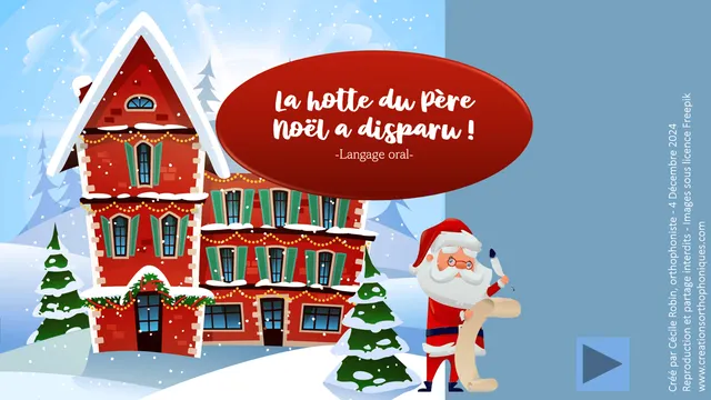 Créations orthophoniques Hotte du Père Noël ressource langage oral