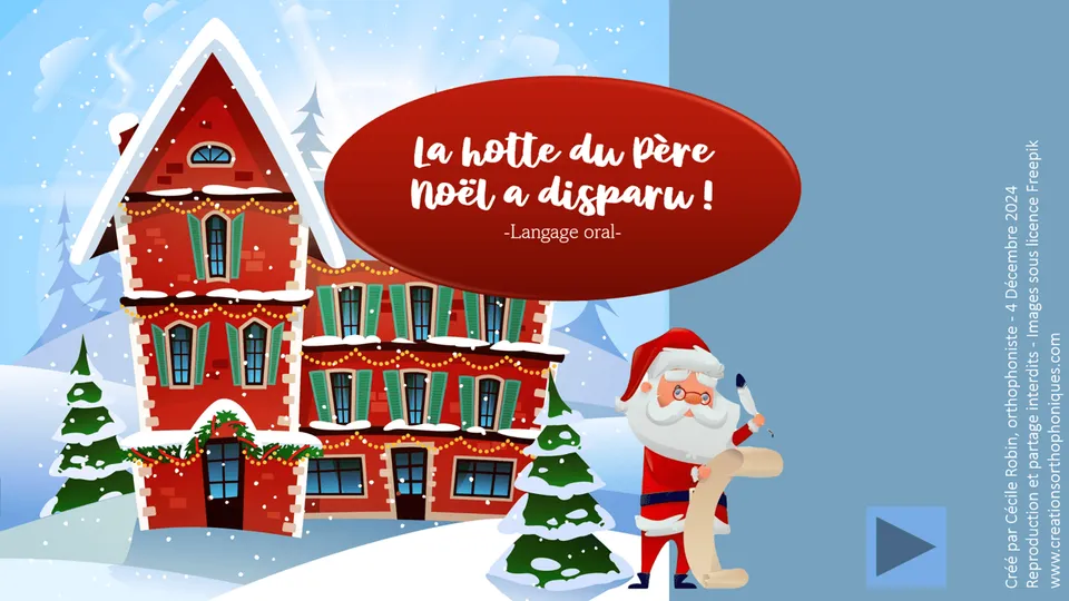 Créations orthophoniques Hotte du Père Noël ressource langage oral