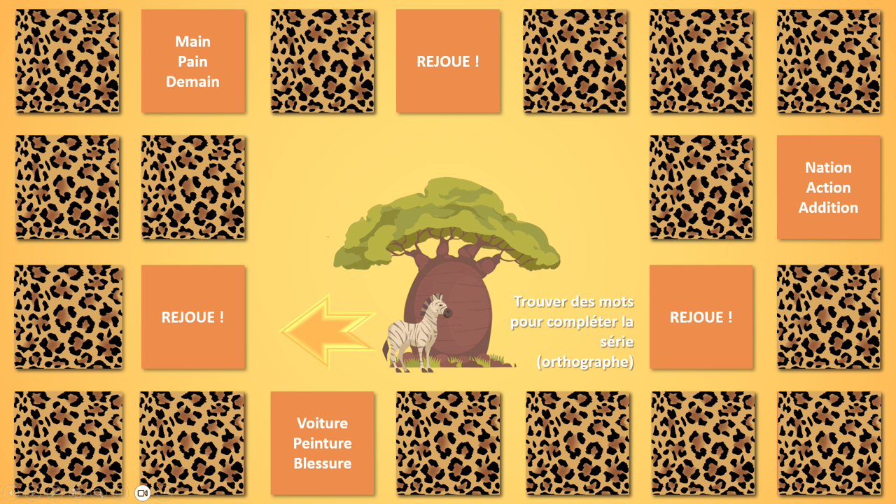 Créations orthophoniques Parcours dans la savane jeu interactif calcul mental