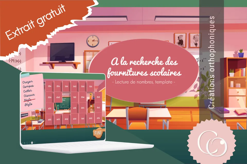 Créations orthophoniques Fournitures scolaires jeu nombres 4 chiffres