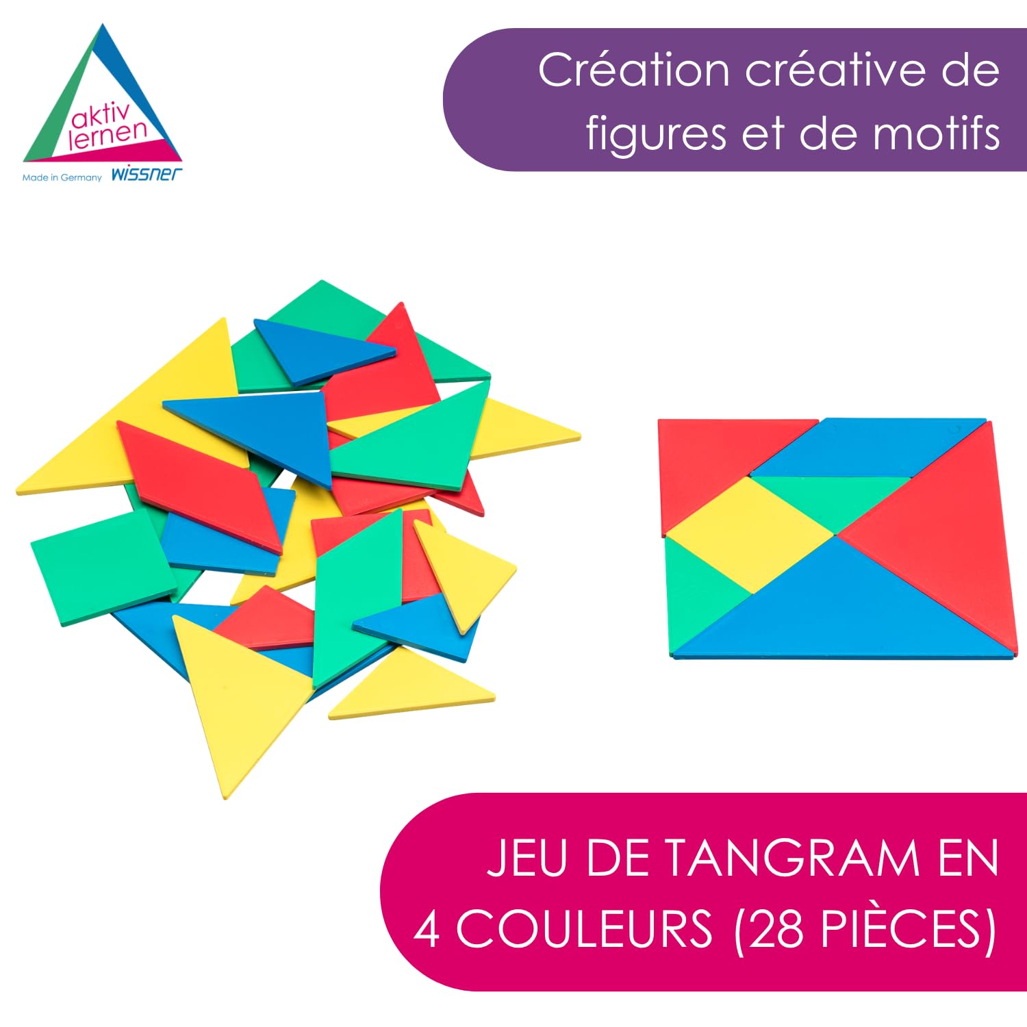 Wissner Raum & Form tangram puzzle chinois 4x7 pièces 10 cm