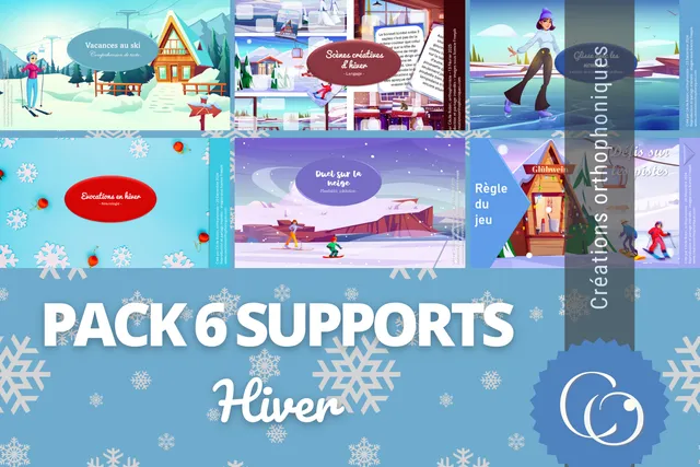 Créations orthophoniques Pack 6 Supports d’hiver lot langage lecture