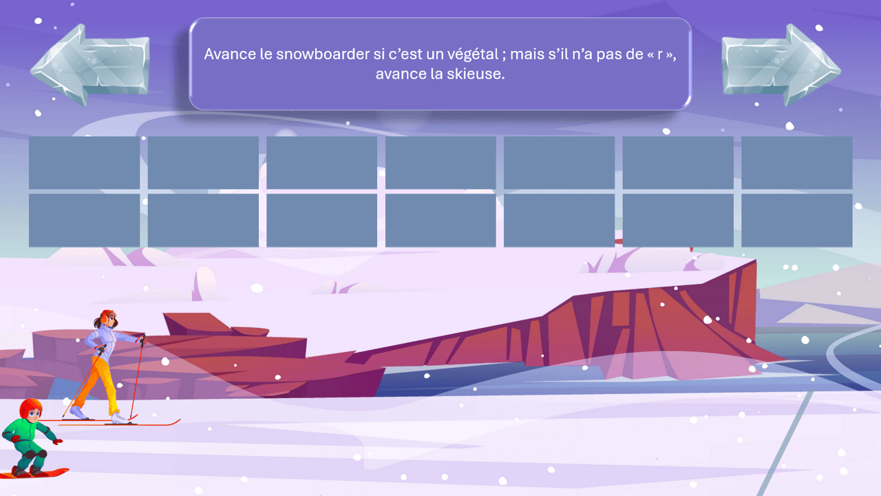 Créations orthophoniques attention Duel sur la neige jeu inhibition