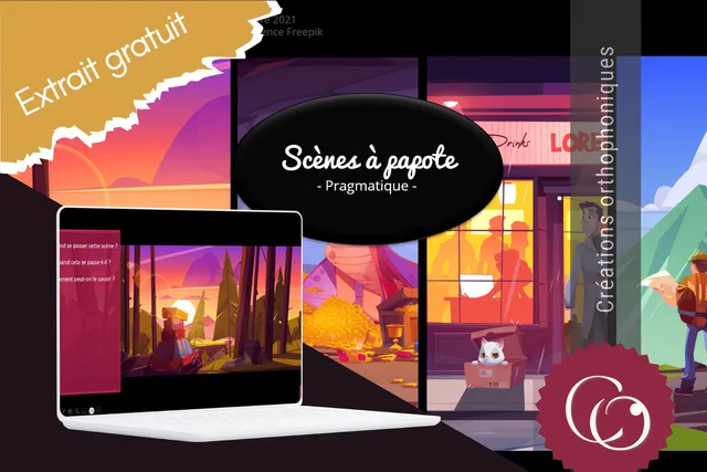 Créations orthophoniques Habiletés sociales Scènes à papote support extrait gratuit