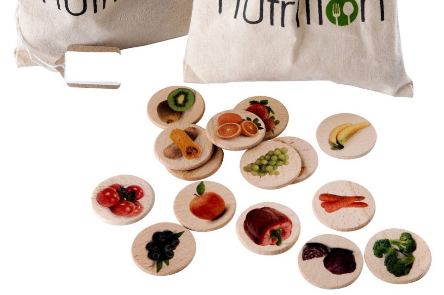 Purely Nutrition Wooden Food Discs jeu fruits légumes bois