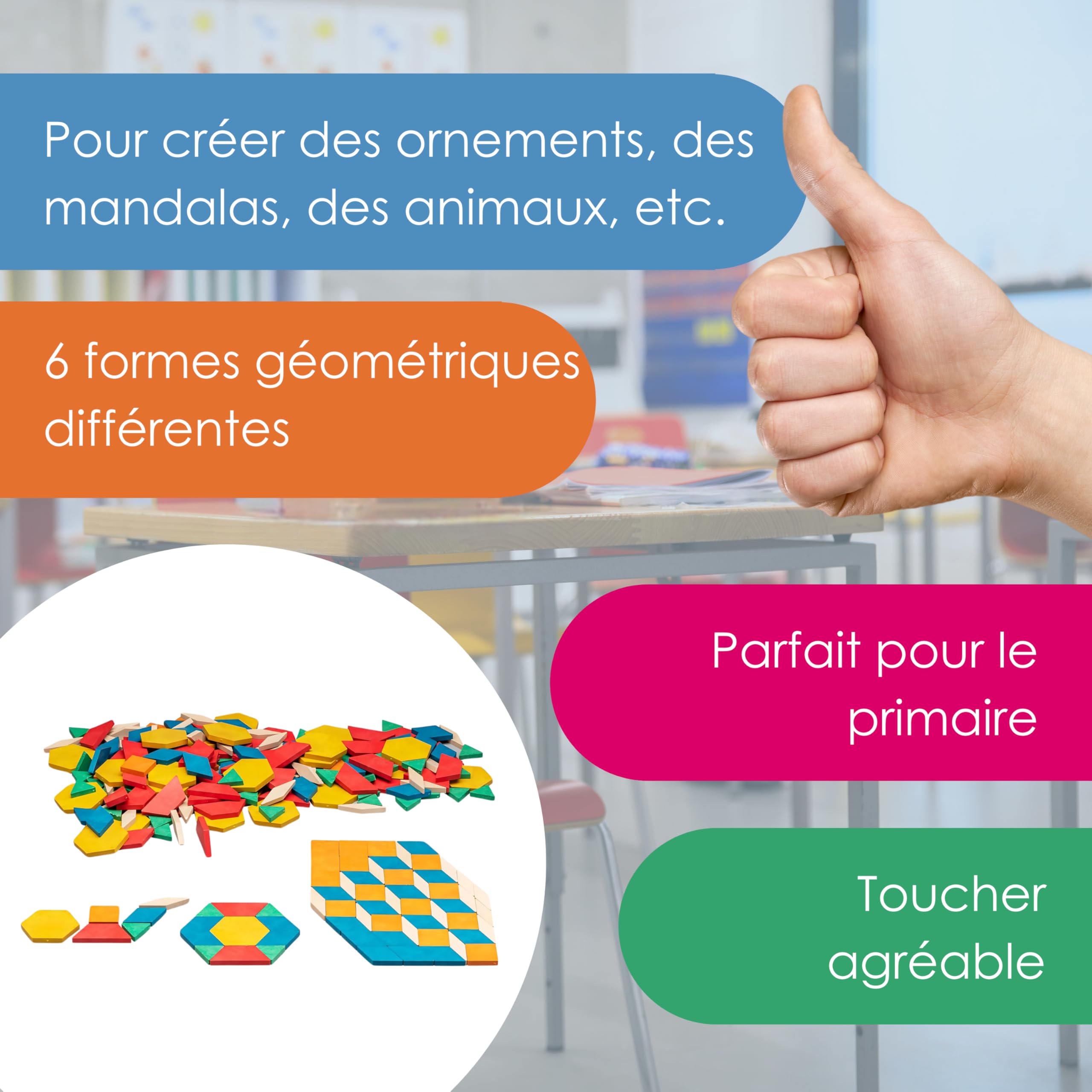 Wissner Raum & Form Puzzle Blocs bois 250 pièces géométrie