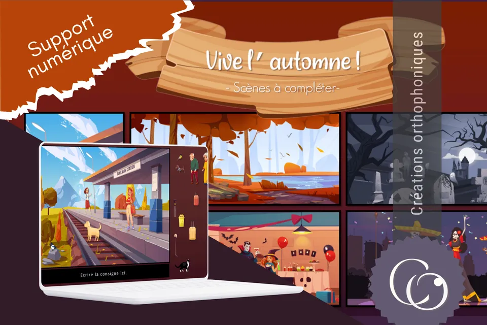 Créations orthophoniques Lecture Vive l'automne scènes gratuit