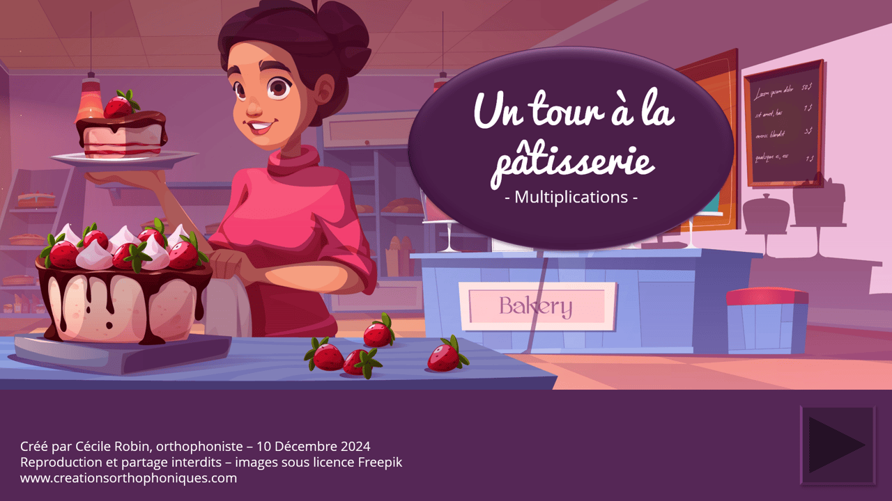 Créations orthophoniques Cognition Un tour à la pâtisserie jeu maths