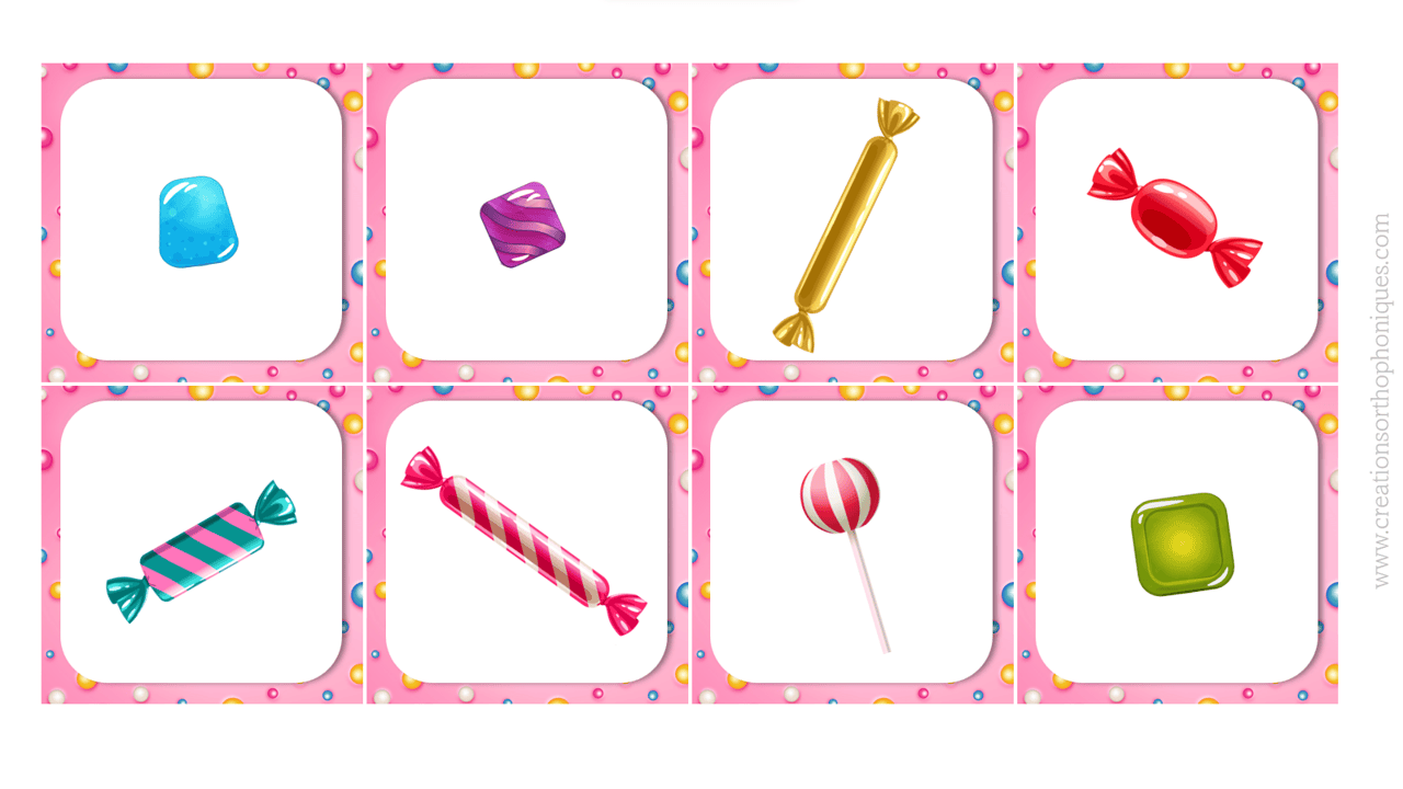 Créations orthophoniques attention Des bonbons jeu langage oral 5-10 ans