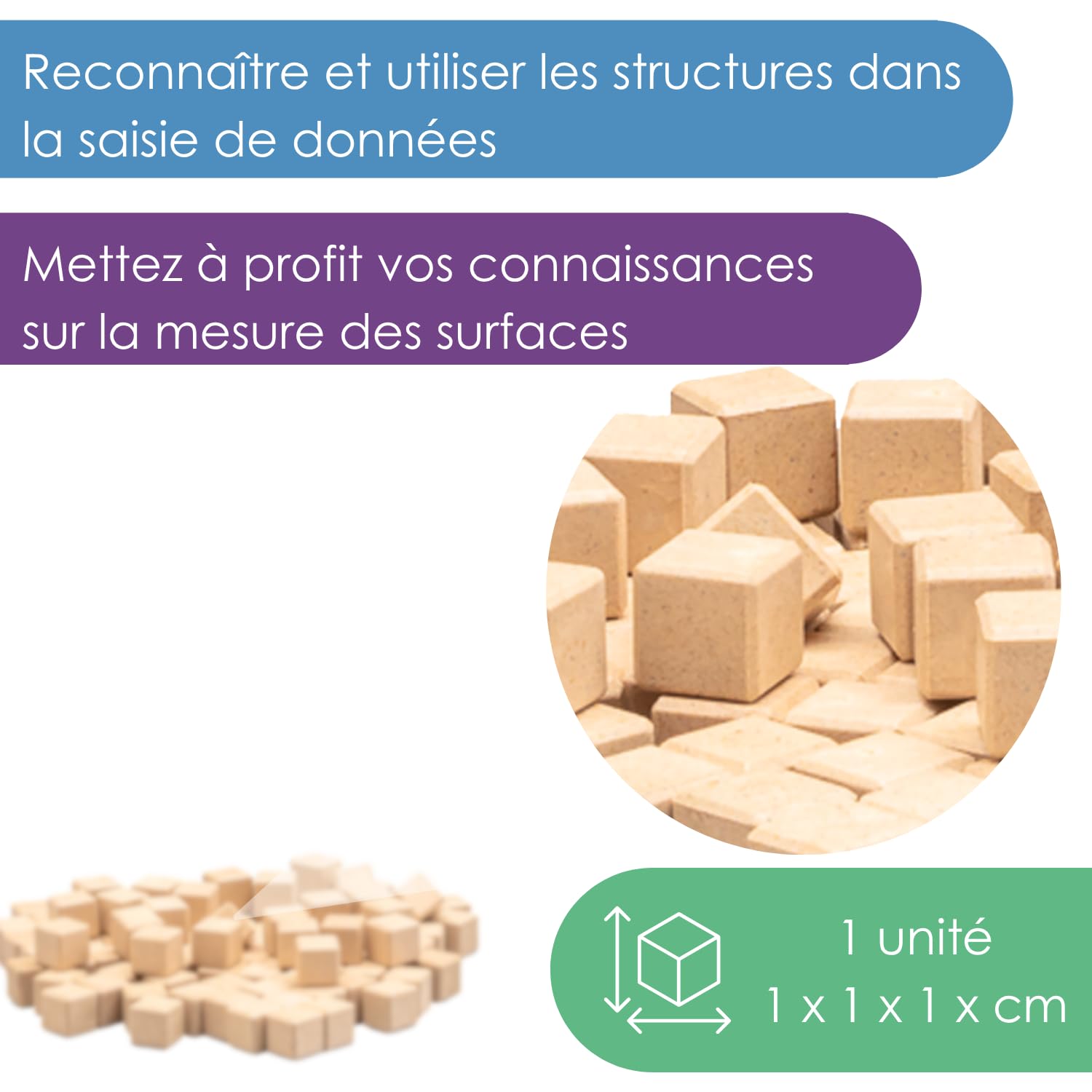Wissner Raum Form cubes bois 1 cm lot 100 géométrie