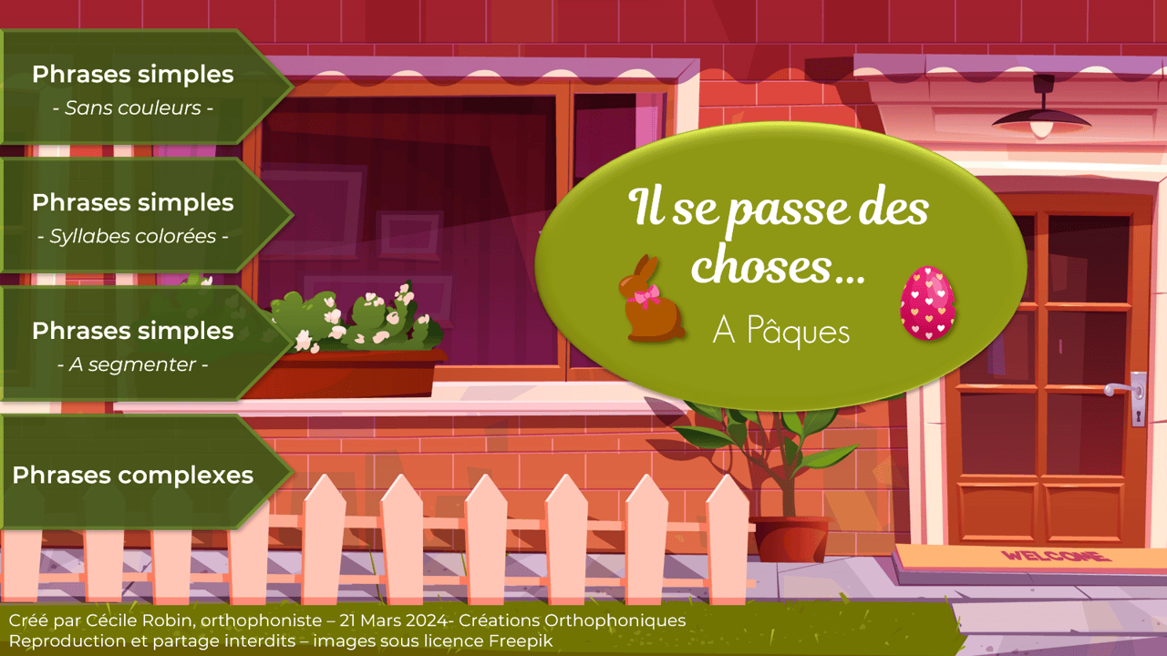 Créations orthophoniques Lecture Il se passe des choses Pâques jeu