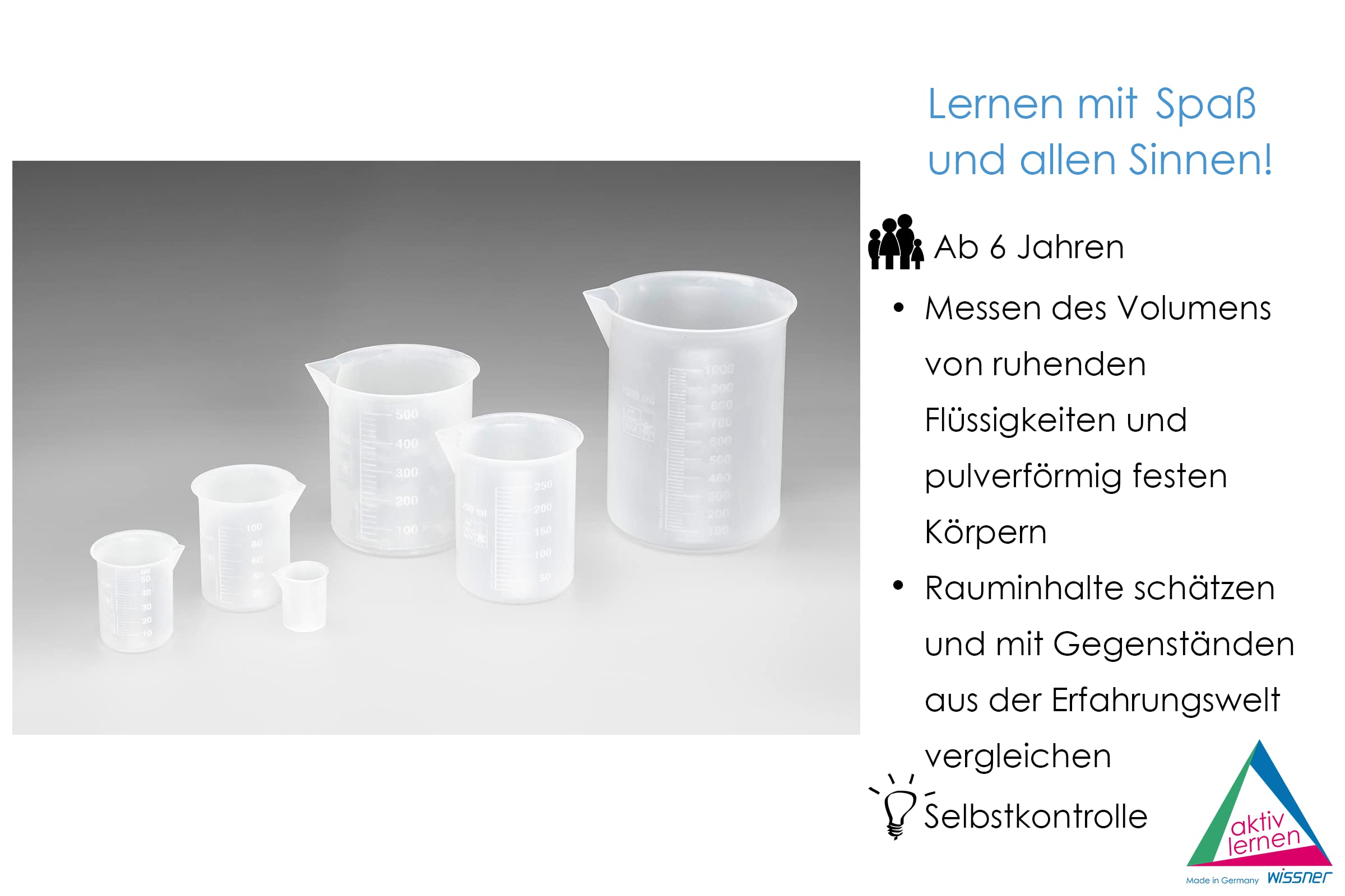 Wissner Größe & Messen Set 6 Gobelets Mesureurs Gradués RE-Plastic