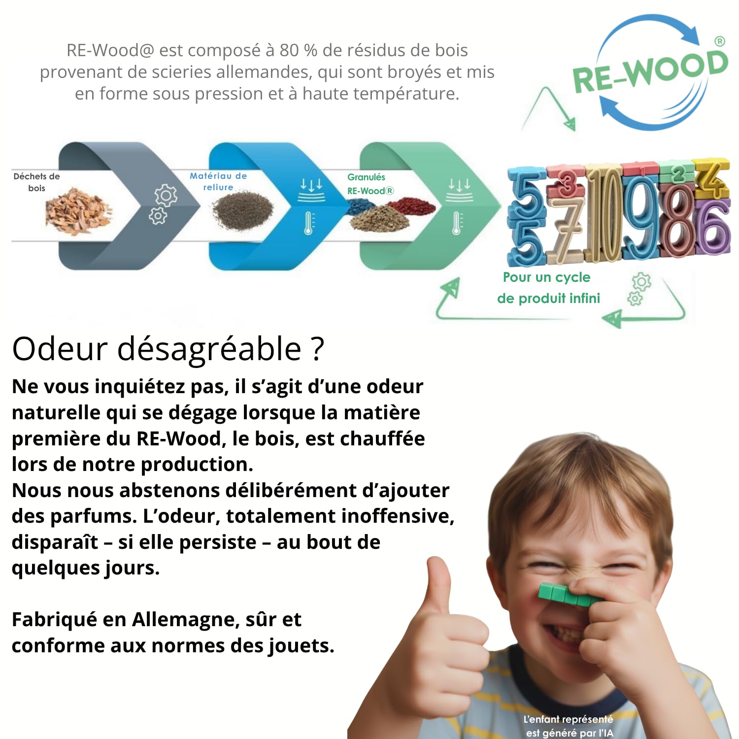 Wissner Montessori 34 chiffres à empiler RE-Wood coffret calcul
