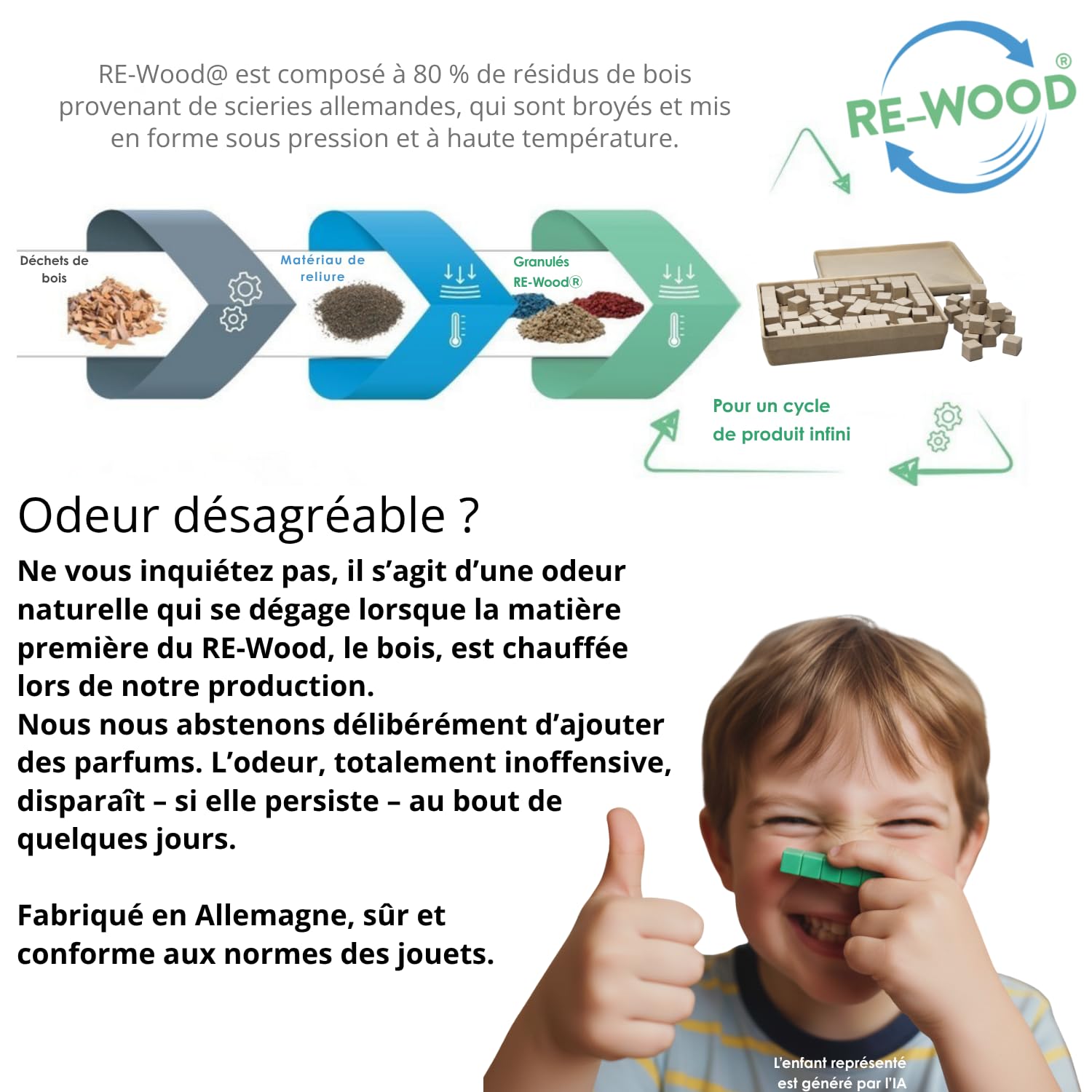 Wissner Raum & Form 150 cubes 2 cm RE-Wood géométrie sac