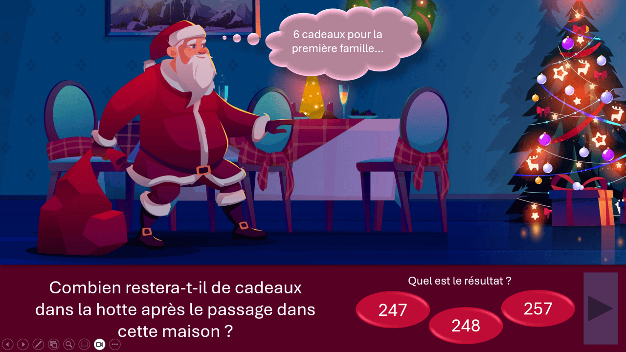 Créations orthophoniques Tournée Père Noël problèmes maths transformation