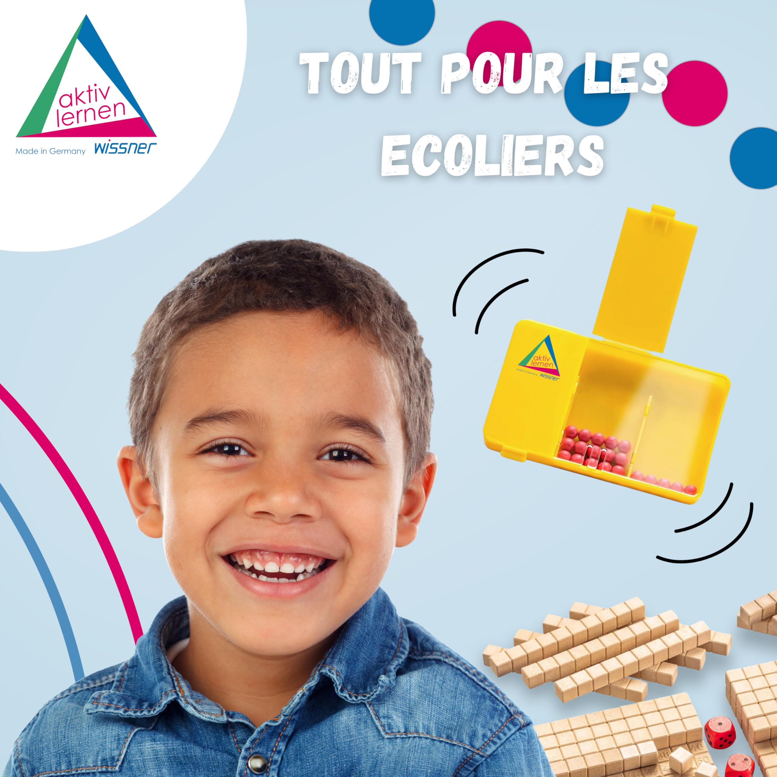 Wissner MATHI boîte décomposition 20 billes 15x8 cm