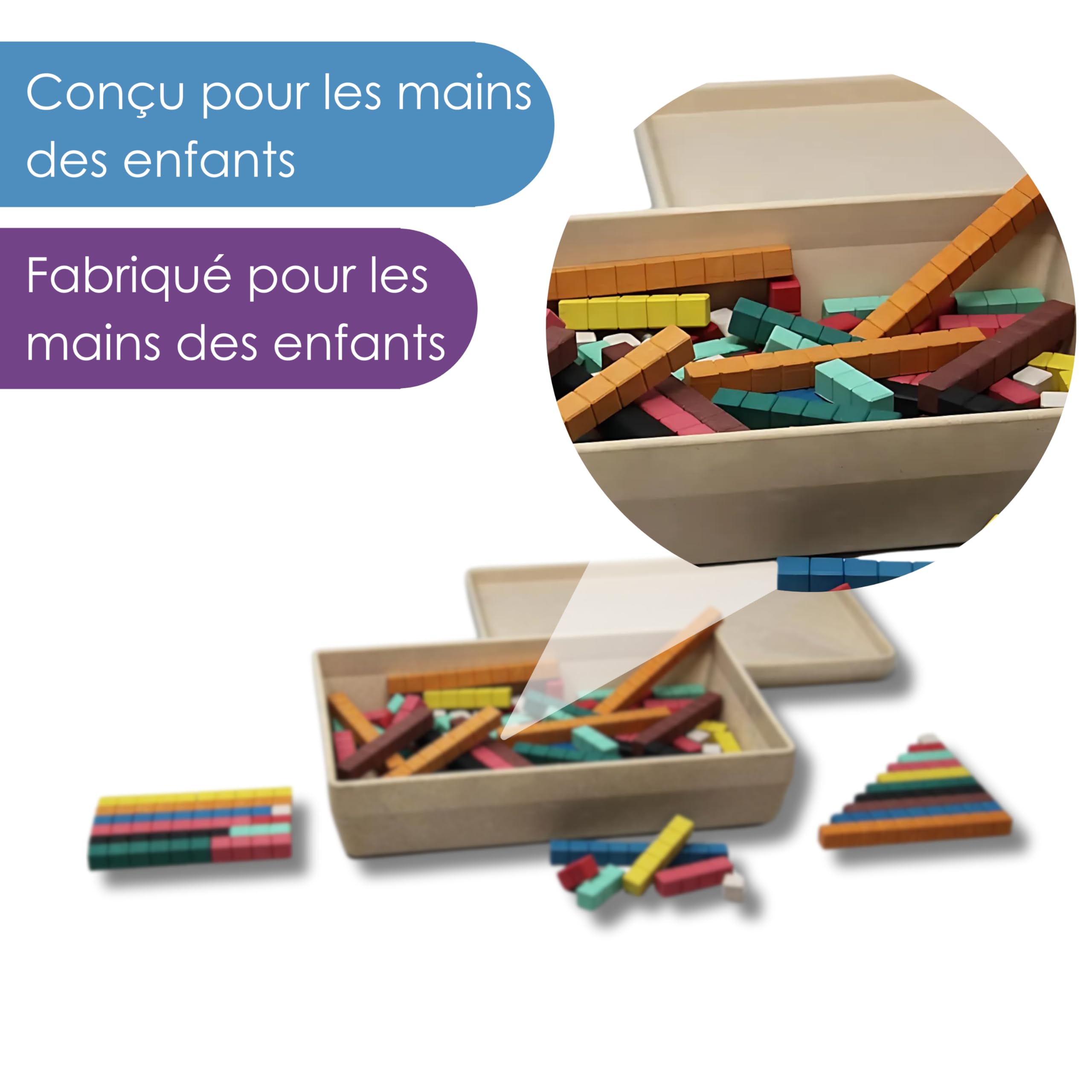 Wissner Zahlen & Rechnen réglettes Cuisenaire 126 pcs RE-Wood