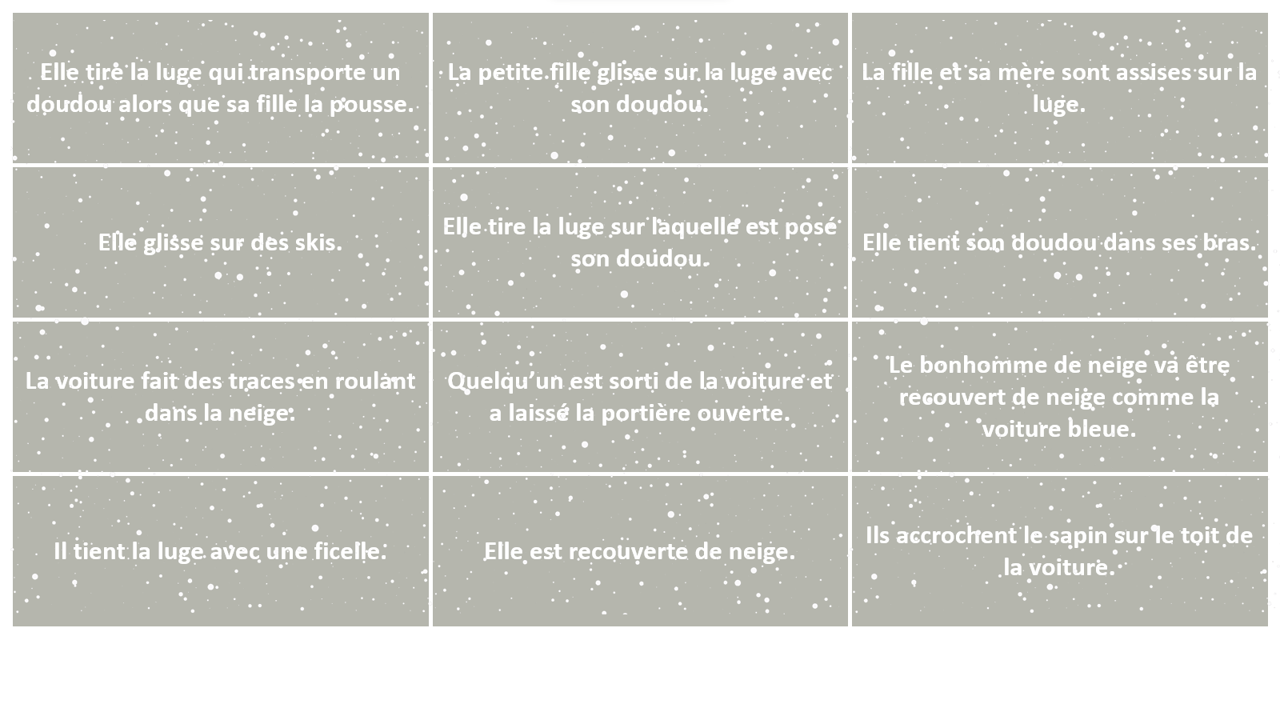 Créations orthophoniques Lecture Photos d’hiver jeu langage 24 photos