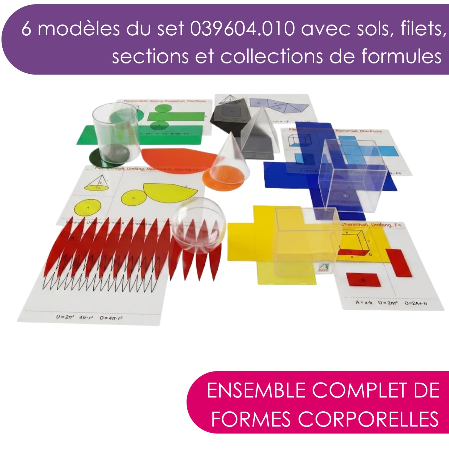 Wissner Raum & Form set 6 solides géométriques 10 cm