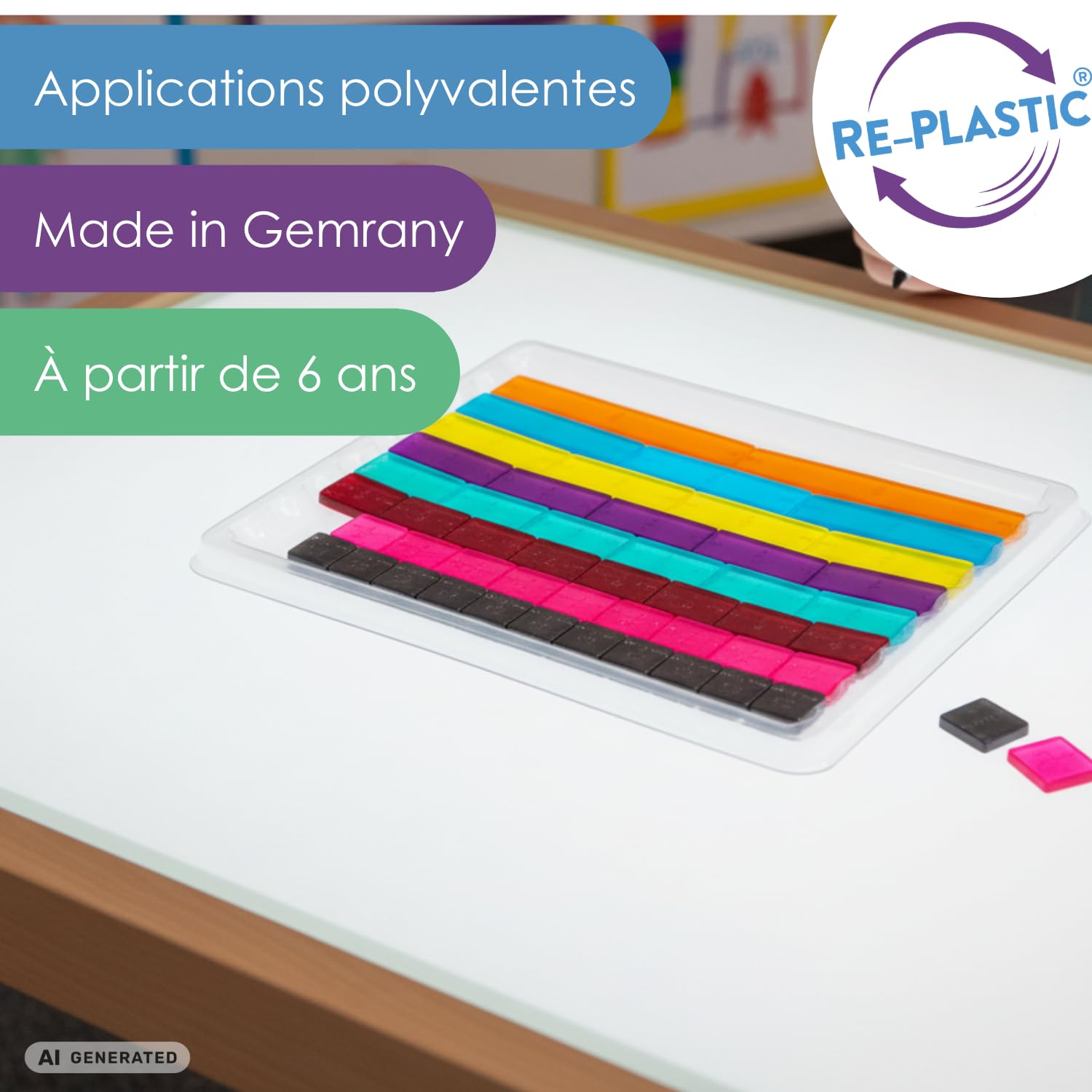 Wissner Zahlen & Rechnen Set Fractions Linéaires 51 Pièces Élève