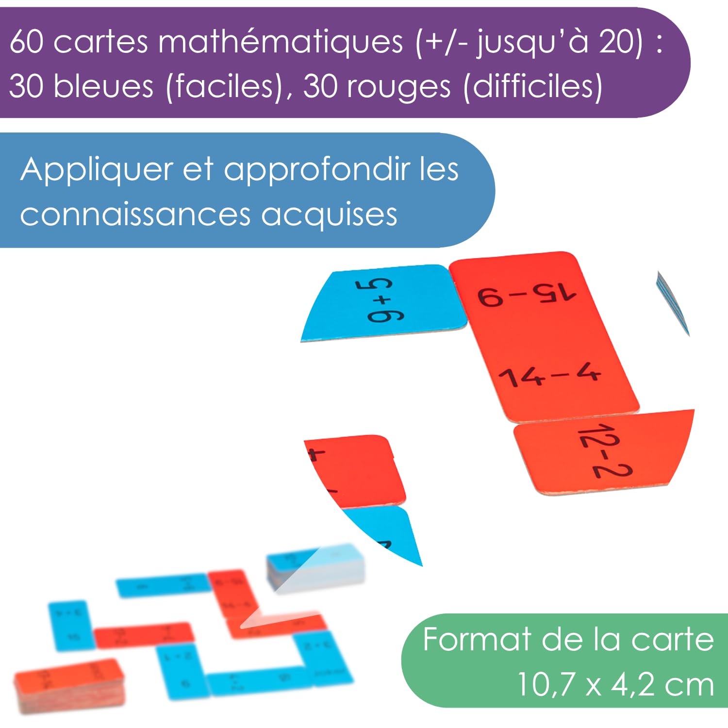 Wissner Lernspiele domino addition soustraction 1-20 60 cartes