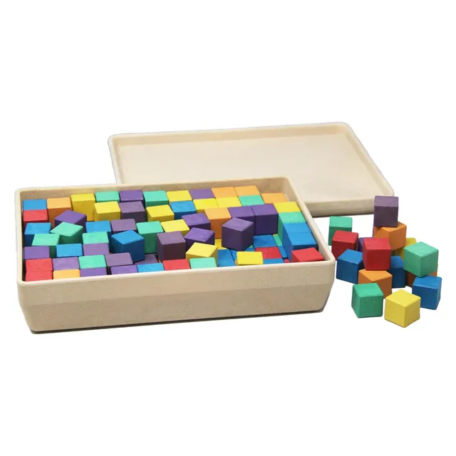Wissner Raum & Form cubes 2 cm 150 pièces + 31 cartes RE-Wood