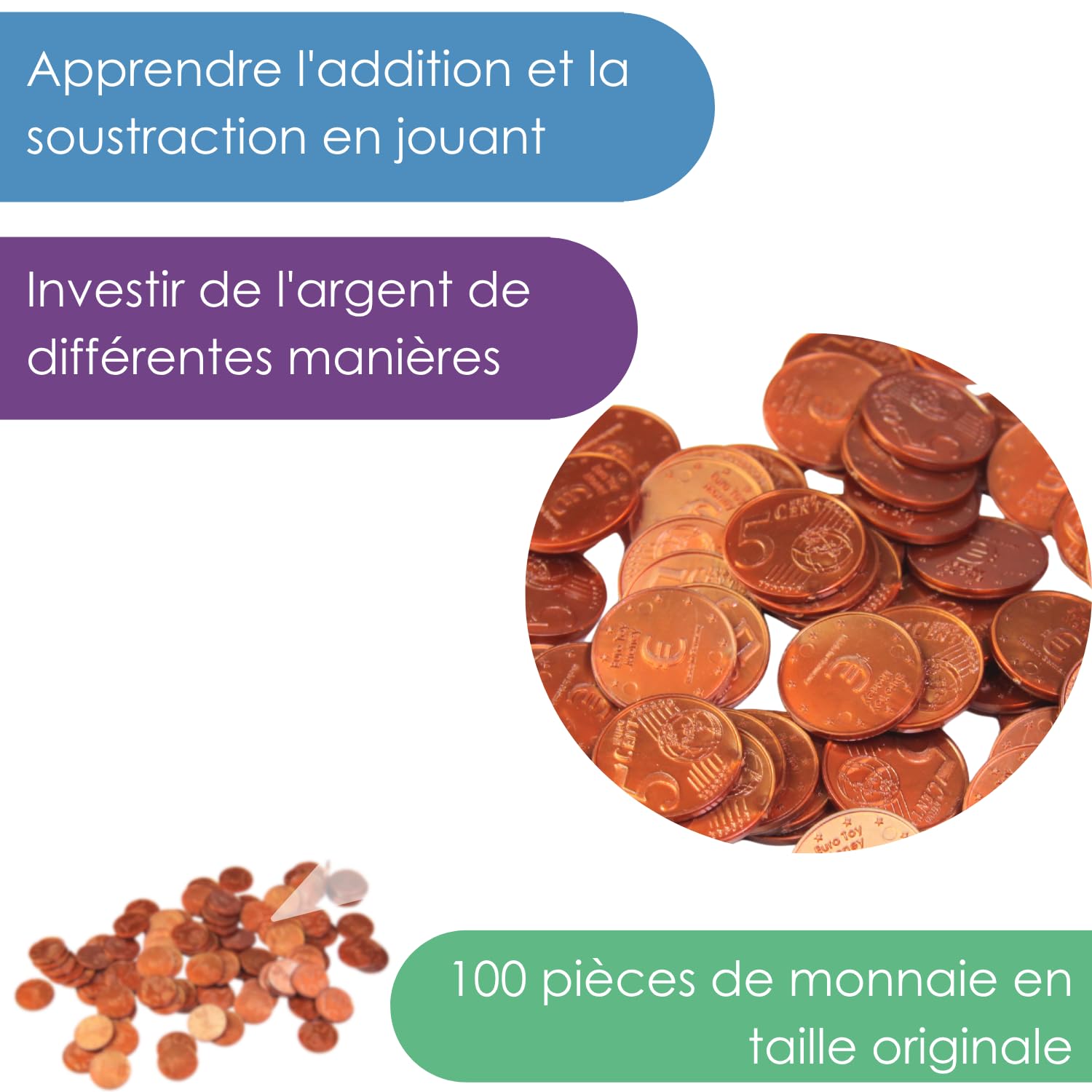 Wissner Lernspiele fausse monnaie 100 pièces 5 centimes