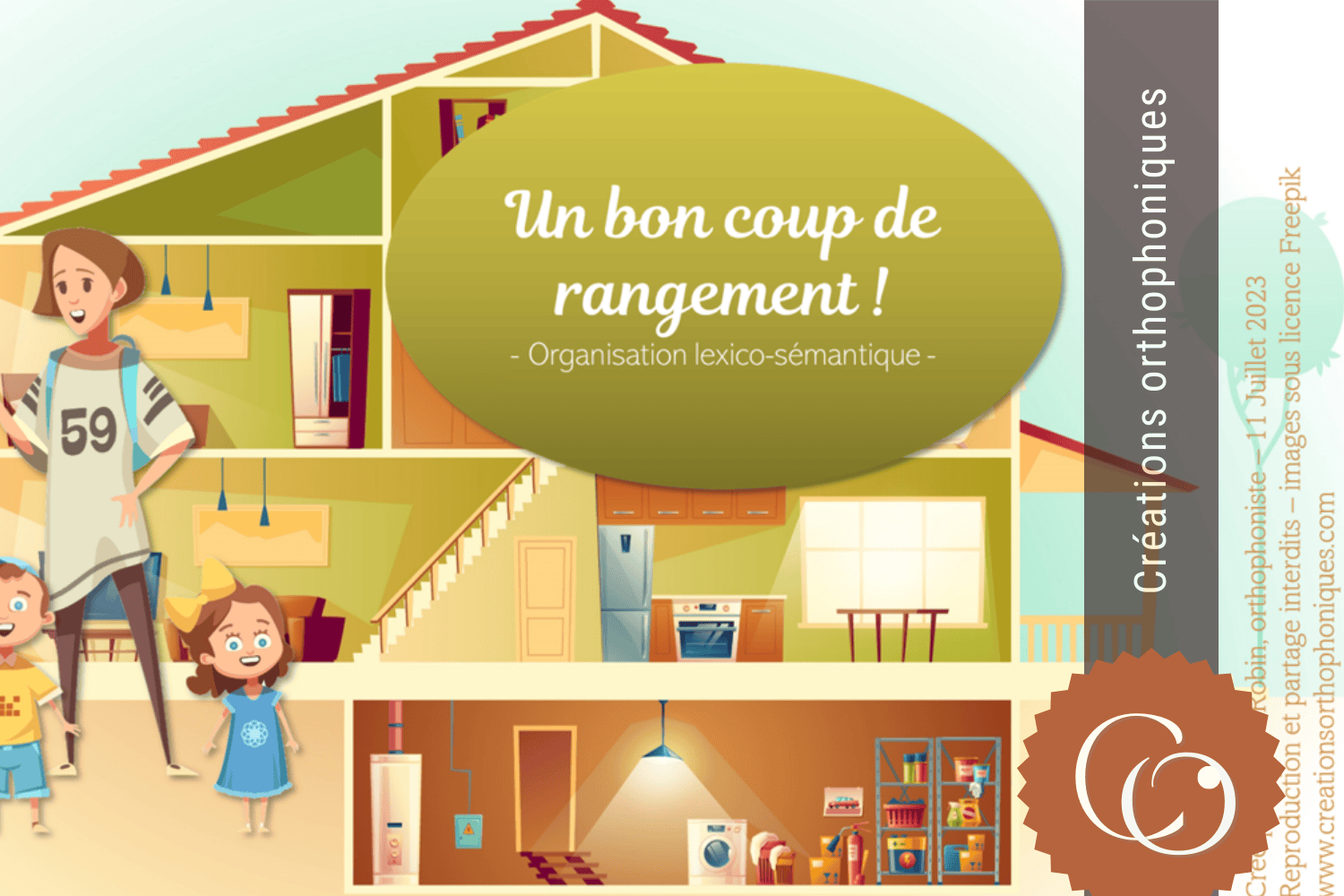 Créations orthophoniques Bon coup de rangement support PowerPoint vocabulaire