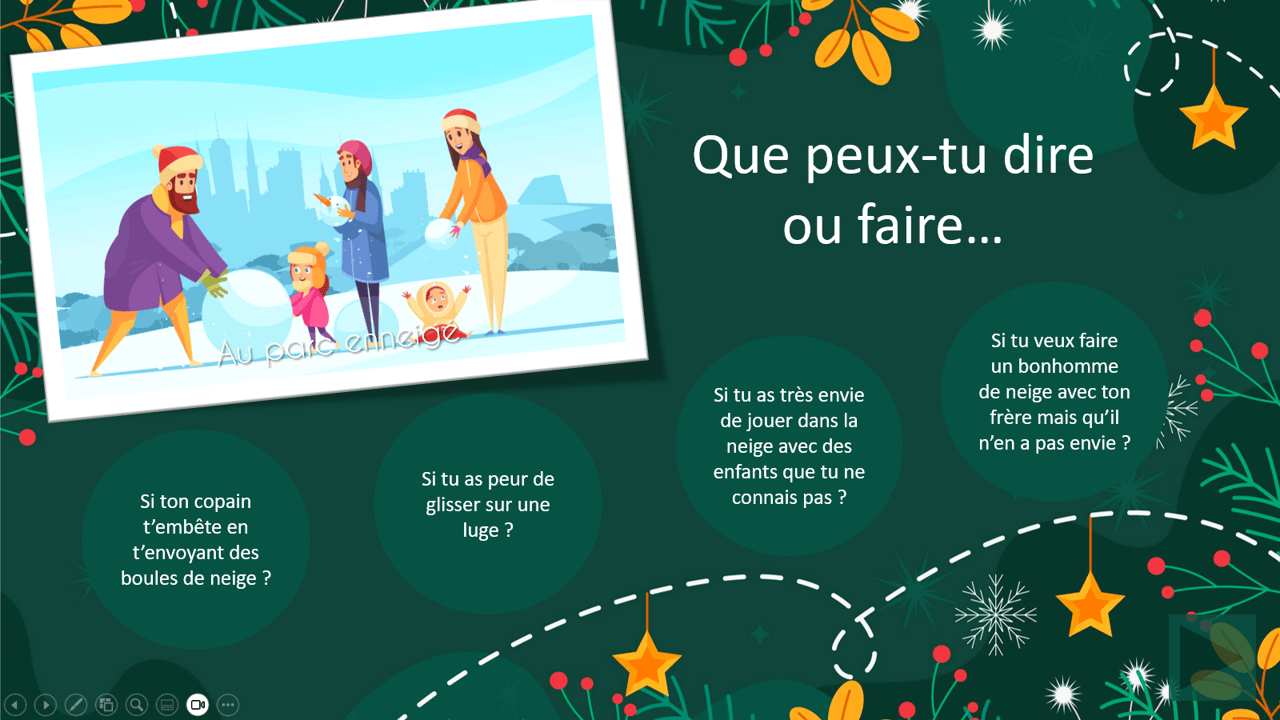 Créations orthophoniques Habiletés sociales Questions sociales diaporama Noël